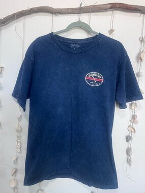 Yesterdays Sportswear Longboat Key Florida Mineral Wash T-Shirt Navy Blue Size M